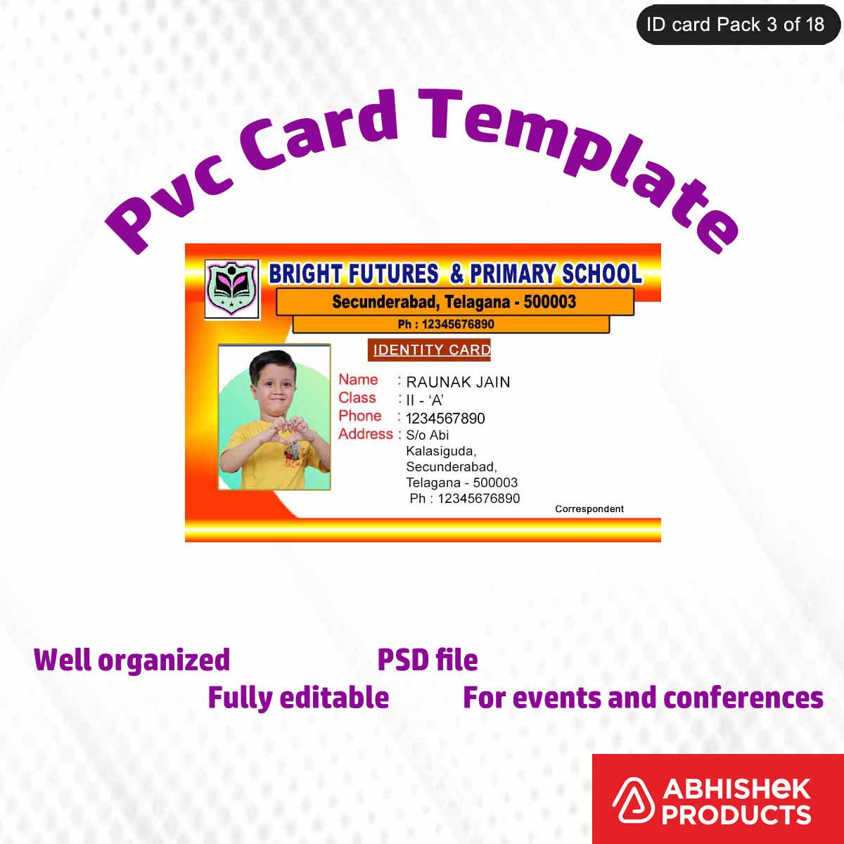 50 Creative ID Card Design PSD Templates | Modern Style - View 31 - abhishekid.com