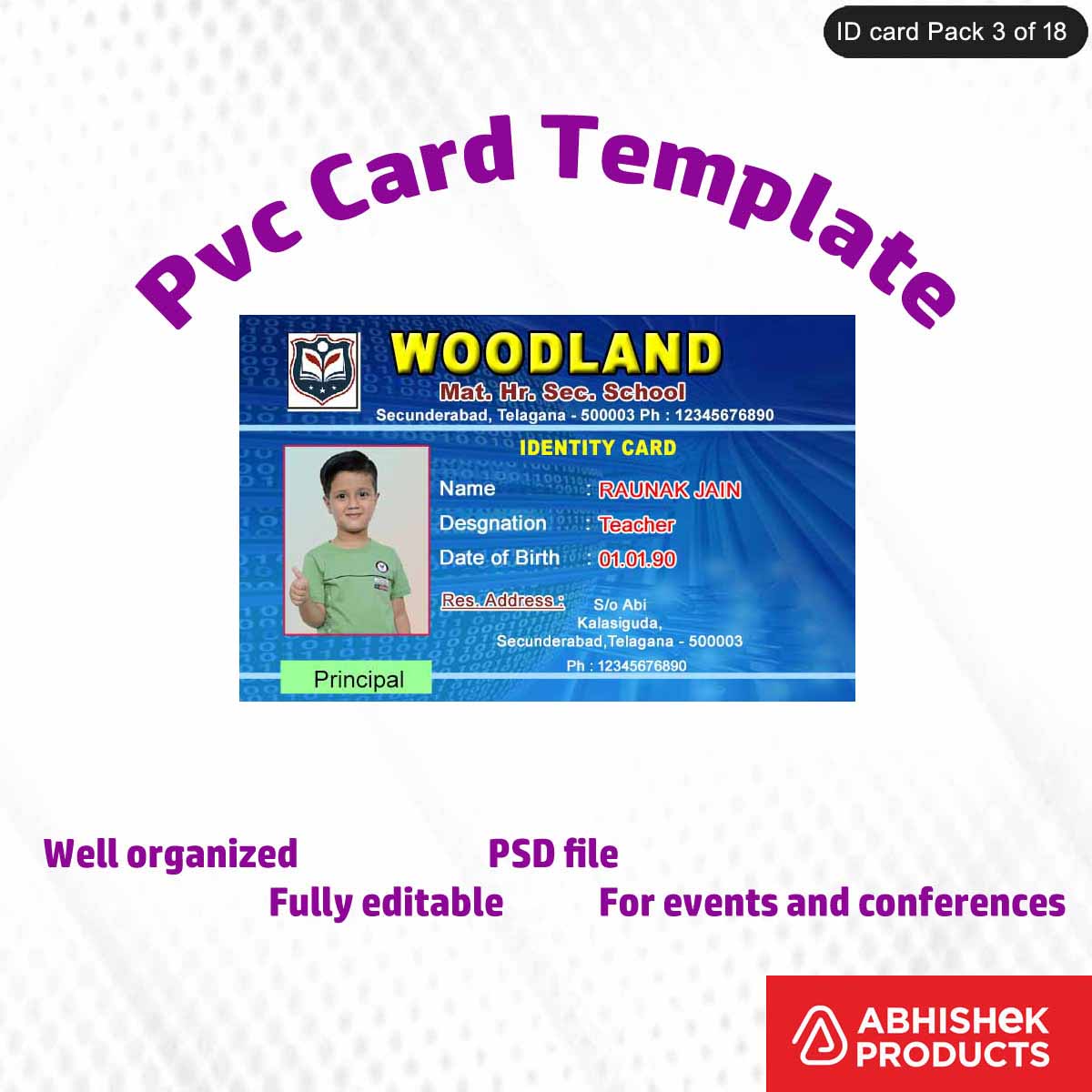 50 Creative ID Card Design PSD Templates | Modern Style - View 26 - abhishekid.com