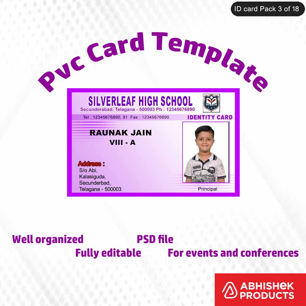 50 Creative ID Card Design PSD Templates | Modern Style - View 22 - abhishekid.com