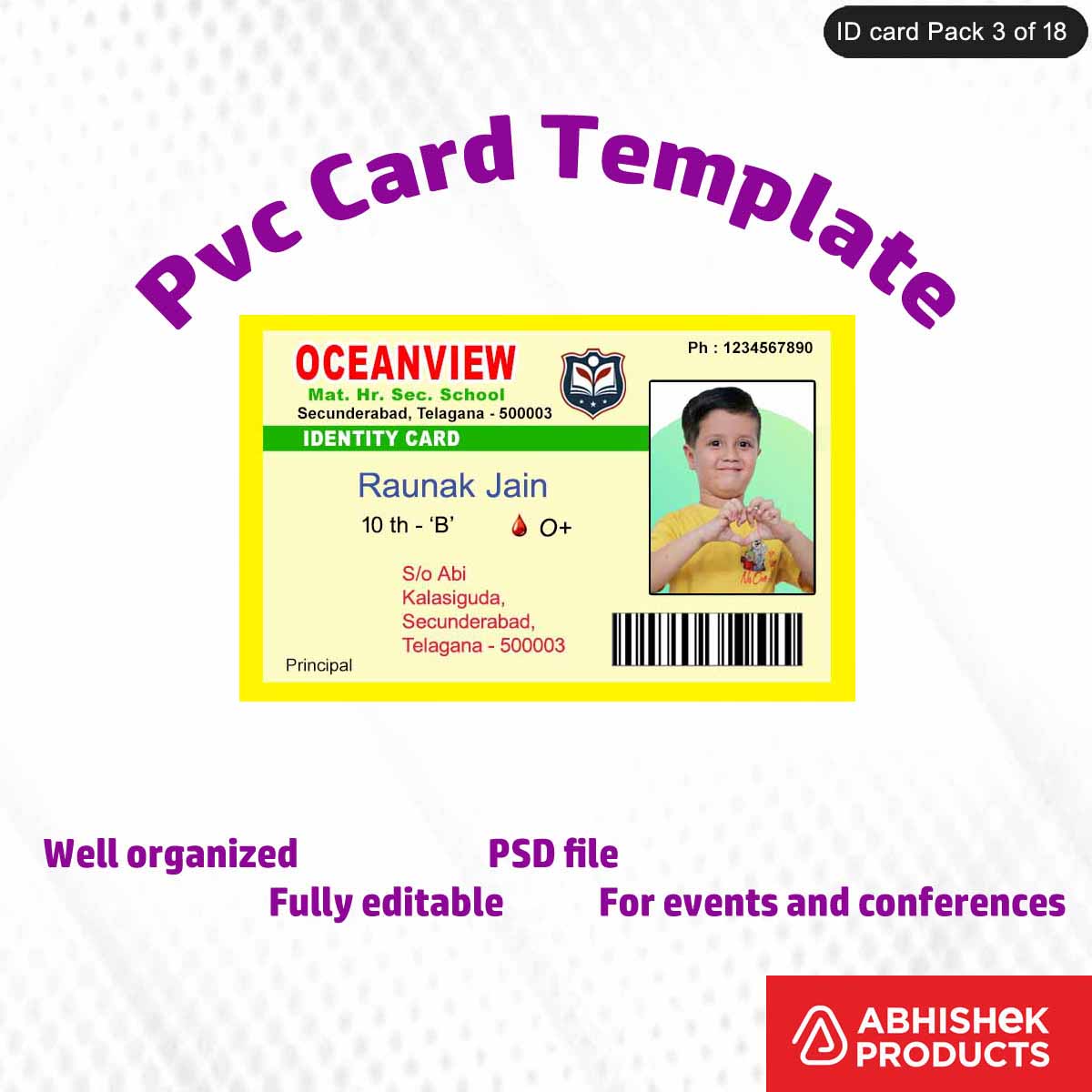 50 Creative ID Card Design PSD Templates | Modern Style - View 21 - abhishekid.com