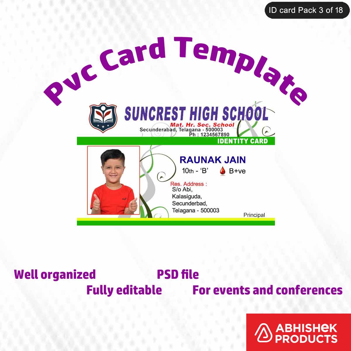 50 Creative ID Card Design PSD Templates | Modern Style - View 19 - abhishekid.com
