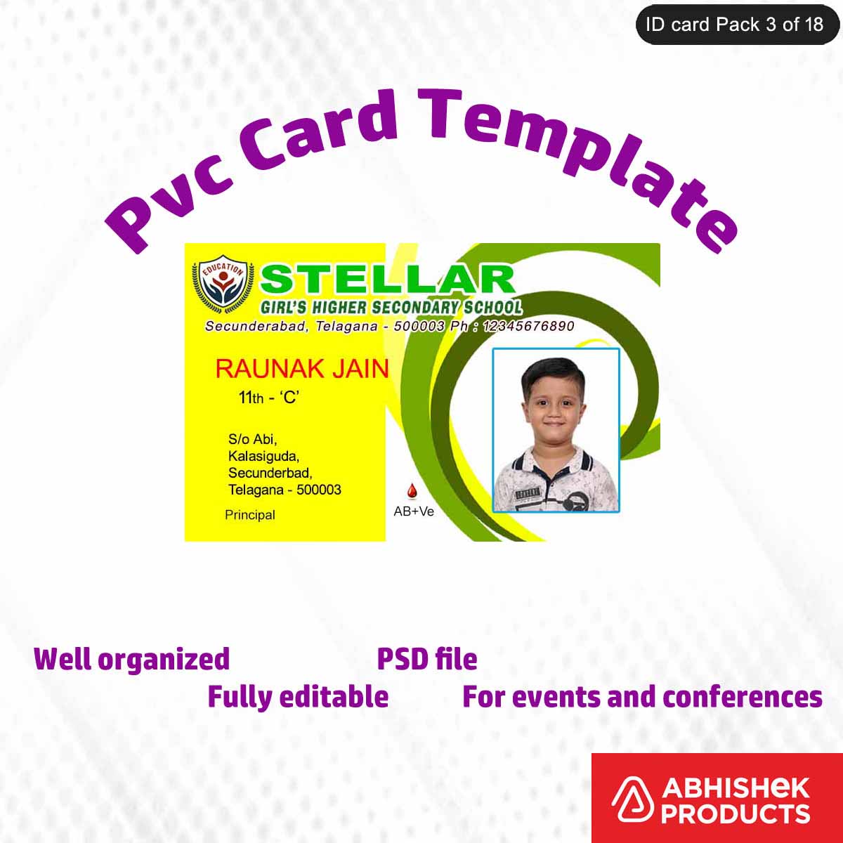 50 Creative ID Card Design PSD Templates | Modern Style - View 17 - abhishekid.com