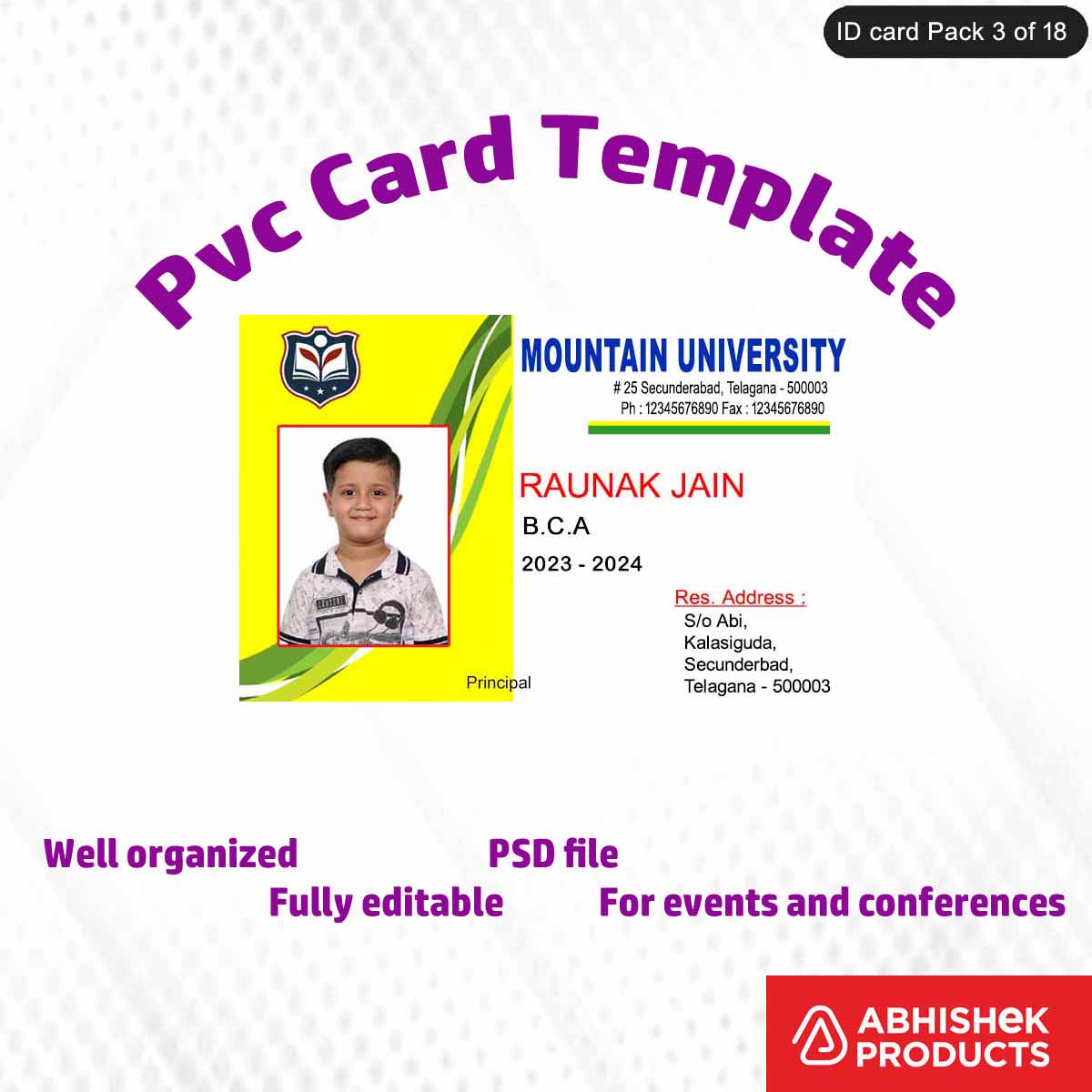 50 Creative ID Card Design PSD Templates | Modern Style - View 16 - abhishekid.com