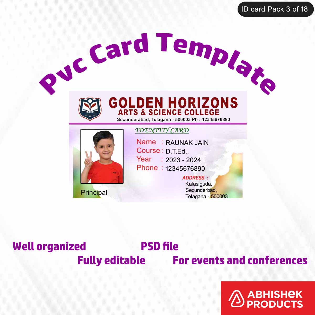 50 Creative ID Card Design PSD Templates | Modern Style - View 15 - abhishekid.com