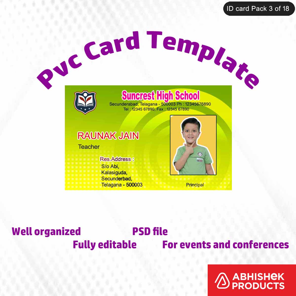 50 Creative ID Card Design PSD Templates | Modern Style - View 12 - abhishekid.com