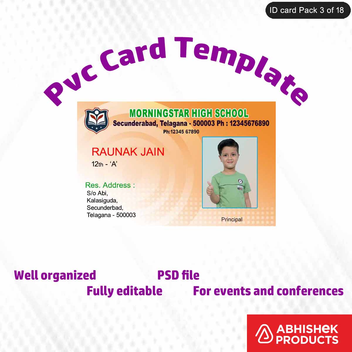 50 Creative ID Card Design PSD Templates | Modern Style - View 11 - abhishekid.com