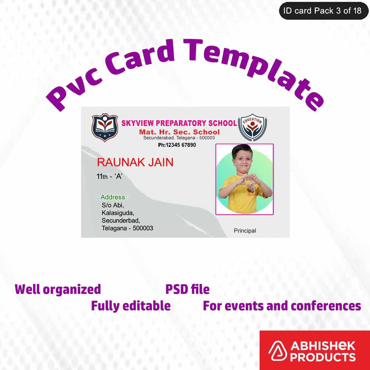 50 Creative ID Card Design PSD Templates | Modern Style - View 10 - abhishekid.com