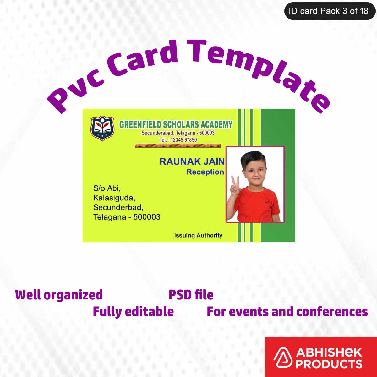 50 Creative ID Card Design PSD Templates | Modern Style - View 6 - abhishekid.com