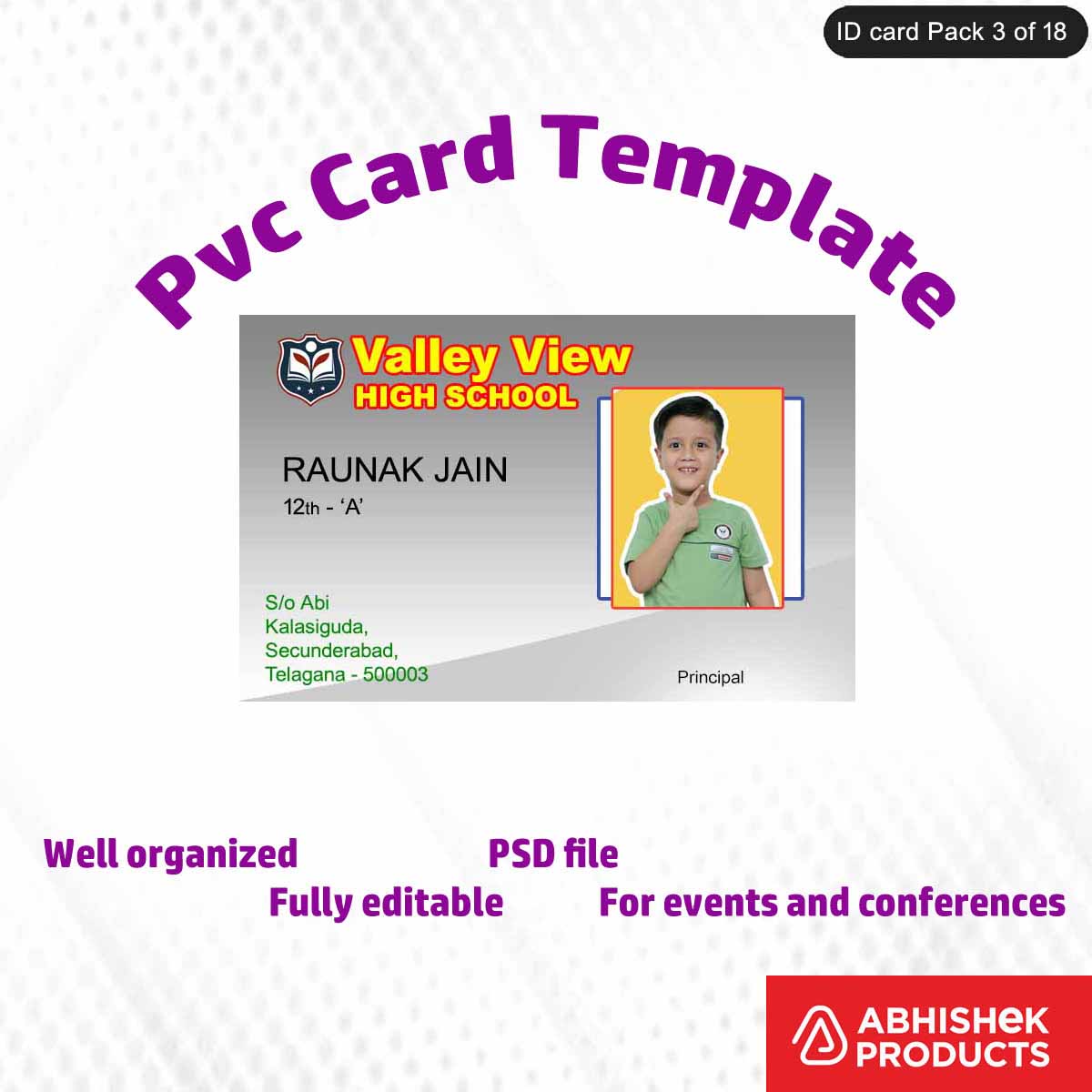 50 Creative ID Card Design PSD Templates | Modern Style - View 4 - abhishekid.com