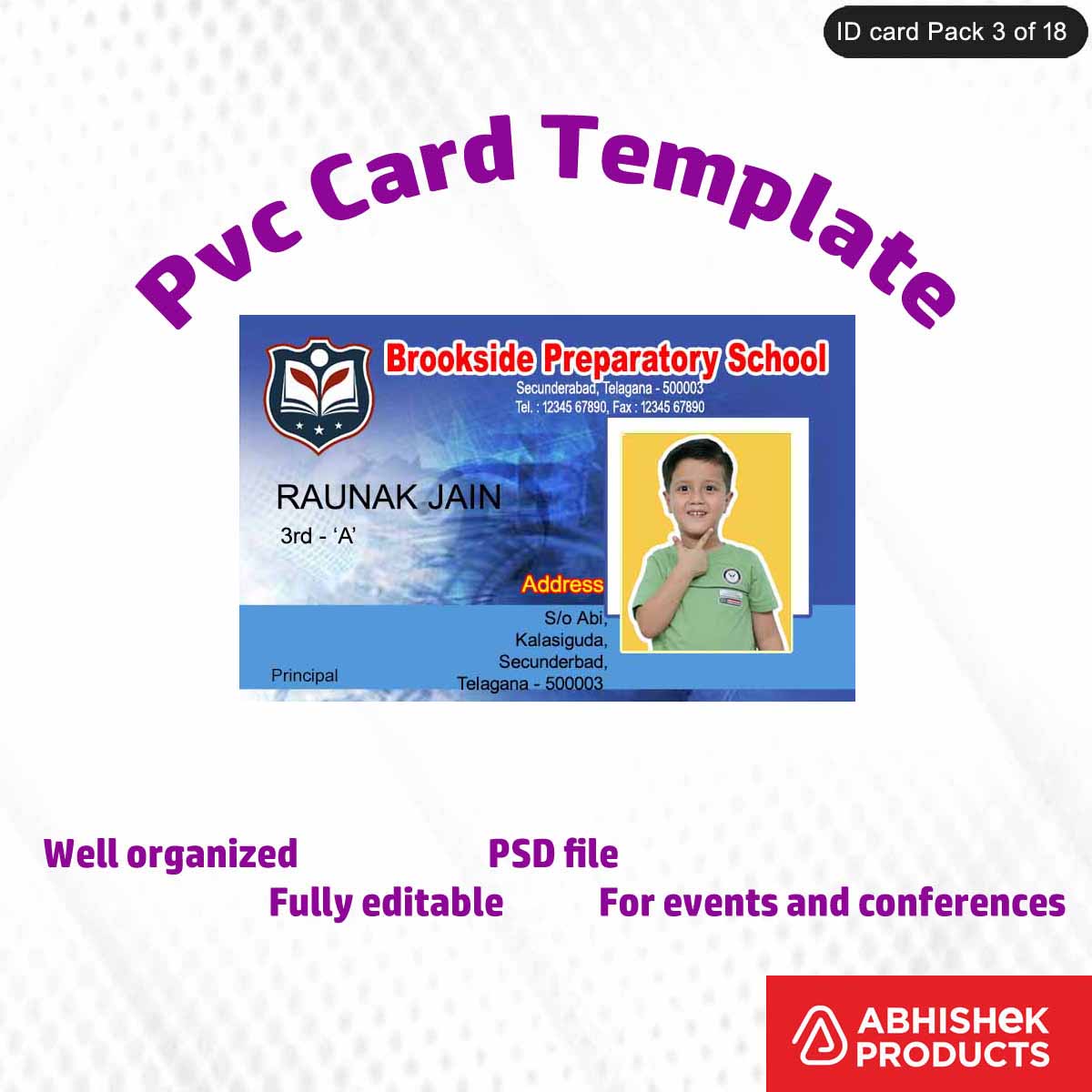 50 Creative ID Card Design PSD Templates | Modern Style - View 3 - abhishekid.com