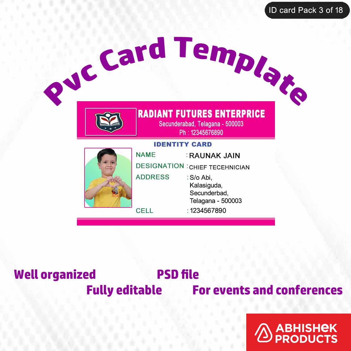 50 Creative ID Card Design PSD Templates | Modern Style - View 44 - abhishekid.com