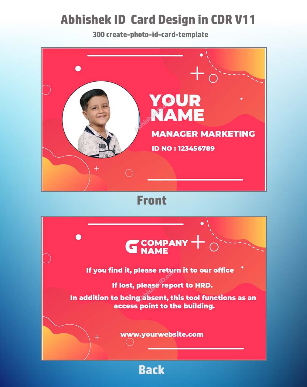 CorelDraw 11 ID Badge & Business Card Templates standardizing commercial employee credentials and business event passes.