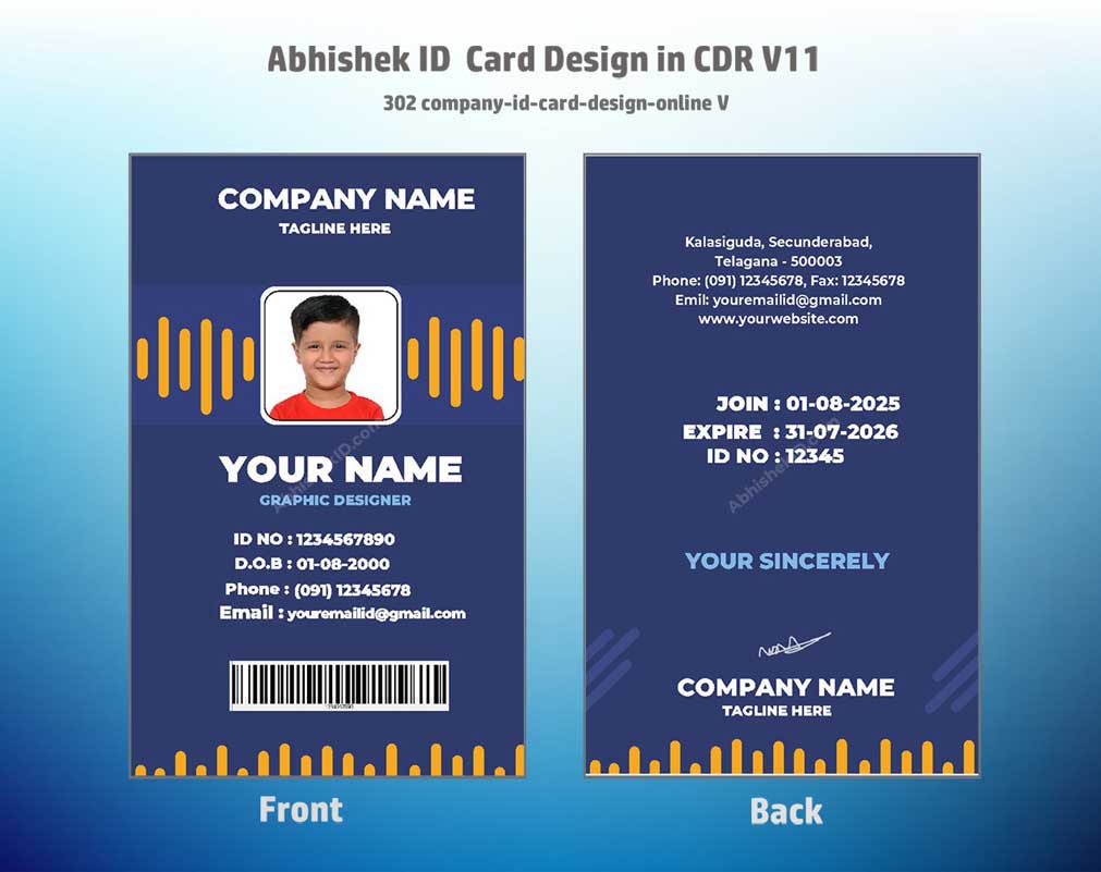 CorelDraw ID Card Templates for ID card printing and secure company badge issuance.