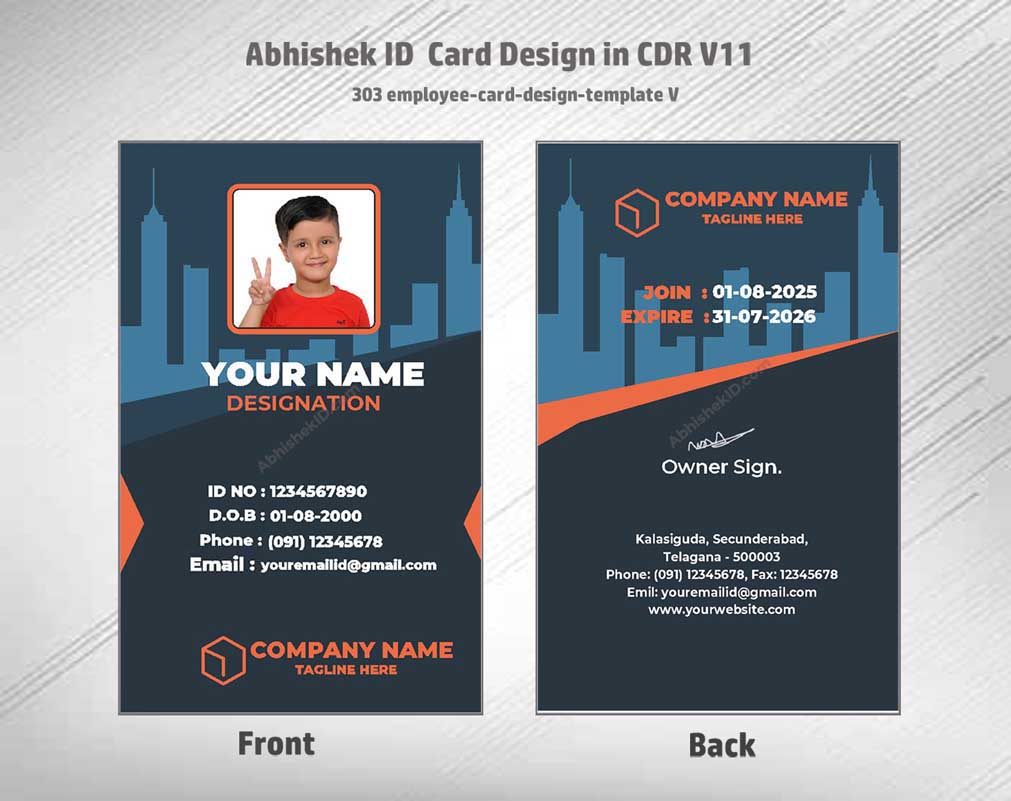CorelDraw ID Card Templates for corporate business badging and employee identification systems.