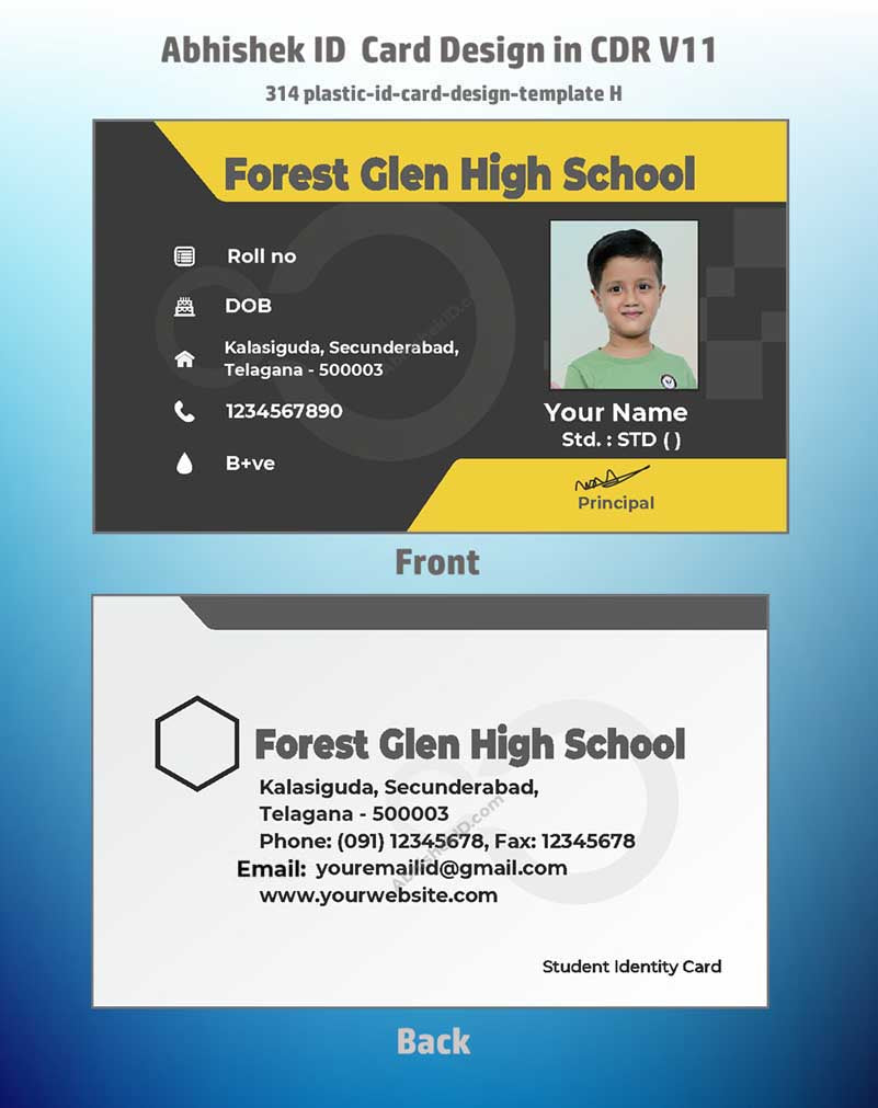 CorelDraw ID Card Templates for commercial PVC production and plastic personnel badge formatting.