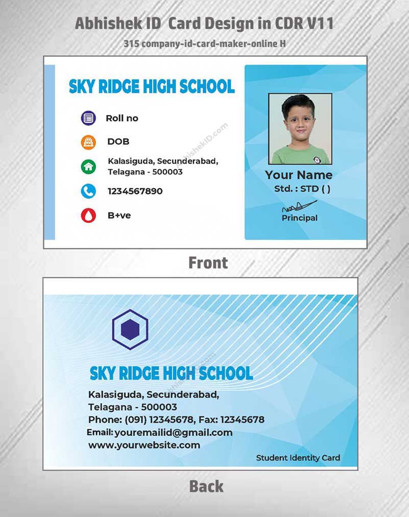 CorelDraw ID Card Templates for industrial staff identification and access control card manufacturing.