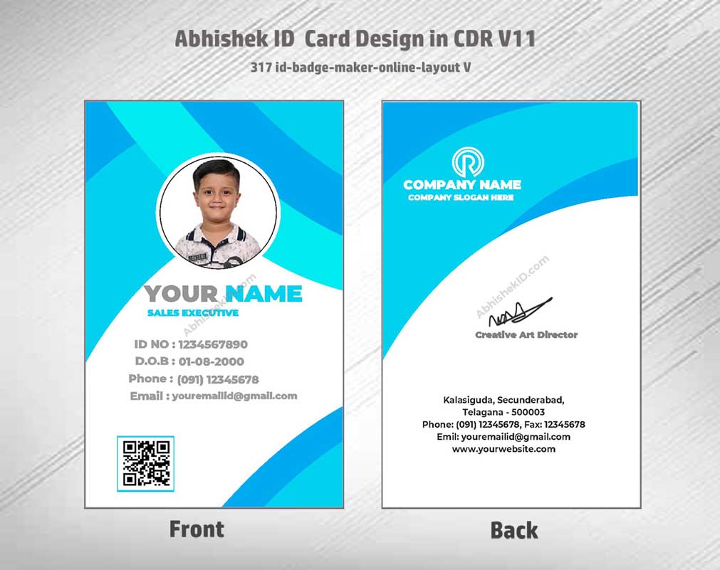 CorelDraw ID Card Templates for corporate office use and standardized business pass generation.