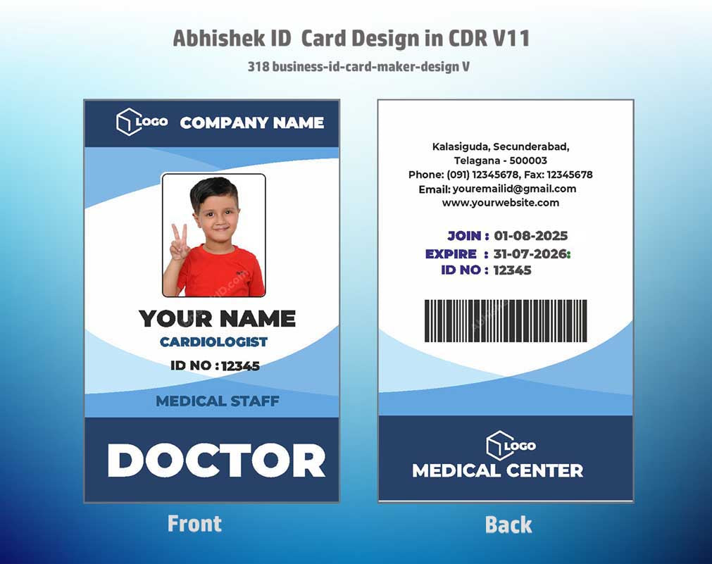 CorelDraw ID Card Templates for internal corporate badging and business credential matrix building.