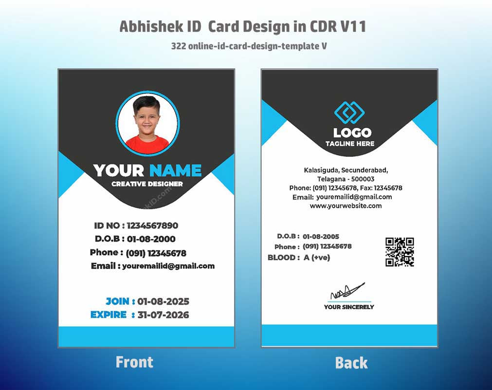 CorelDraw ID Card Templates for ID card printing and printable digital identity matrices.