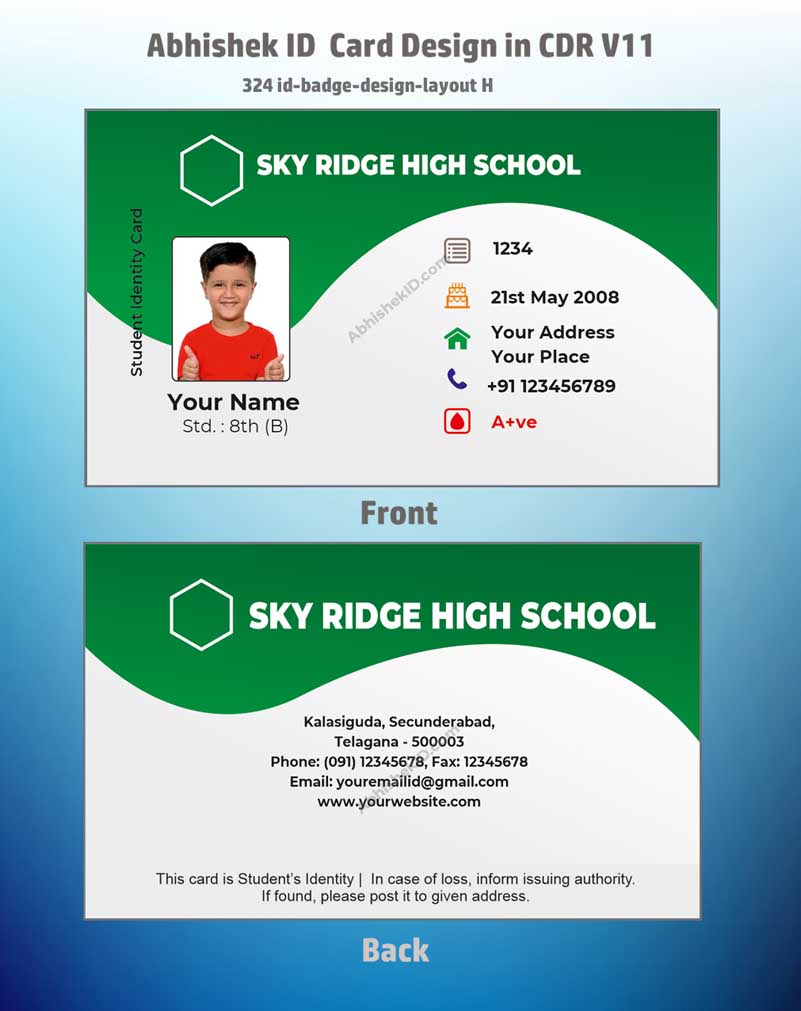 CorelDraw ID Card Templates for administrative office use and classic staff identification generation.