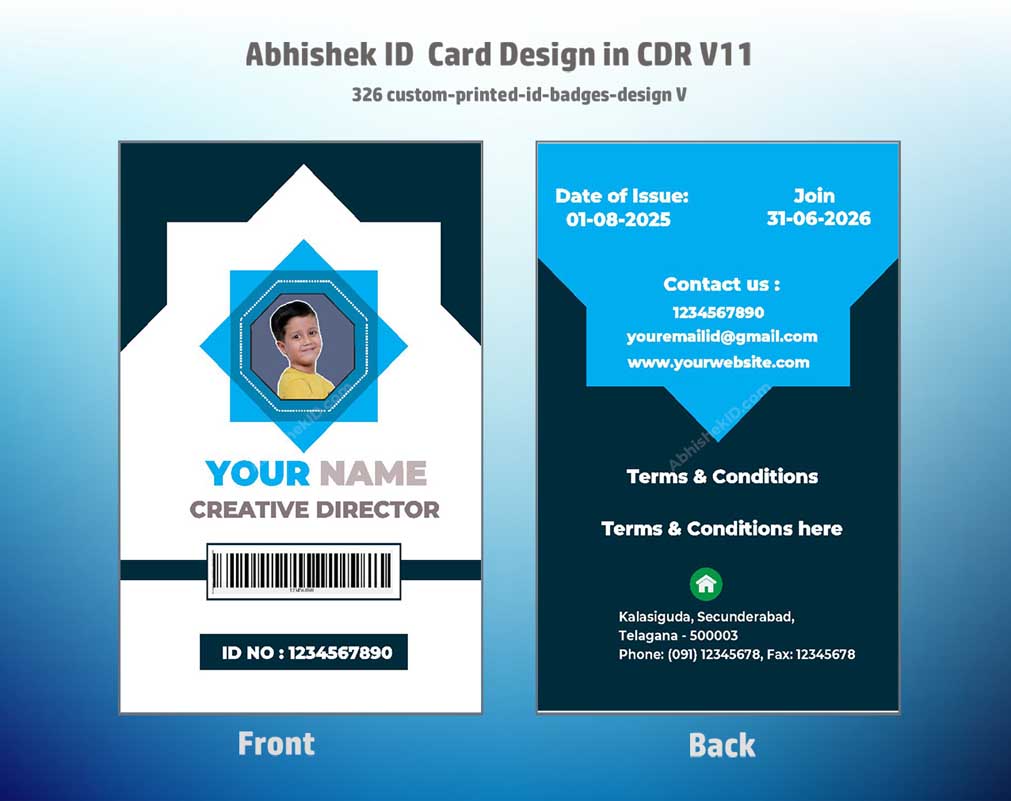 CorelDraw ID Card Templates for business staff identification and standardized printed identity cards.