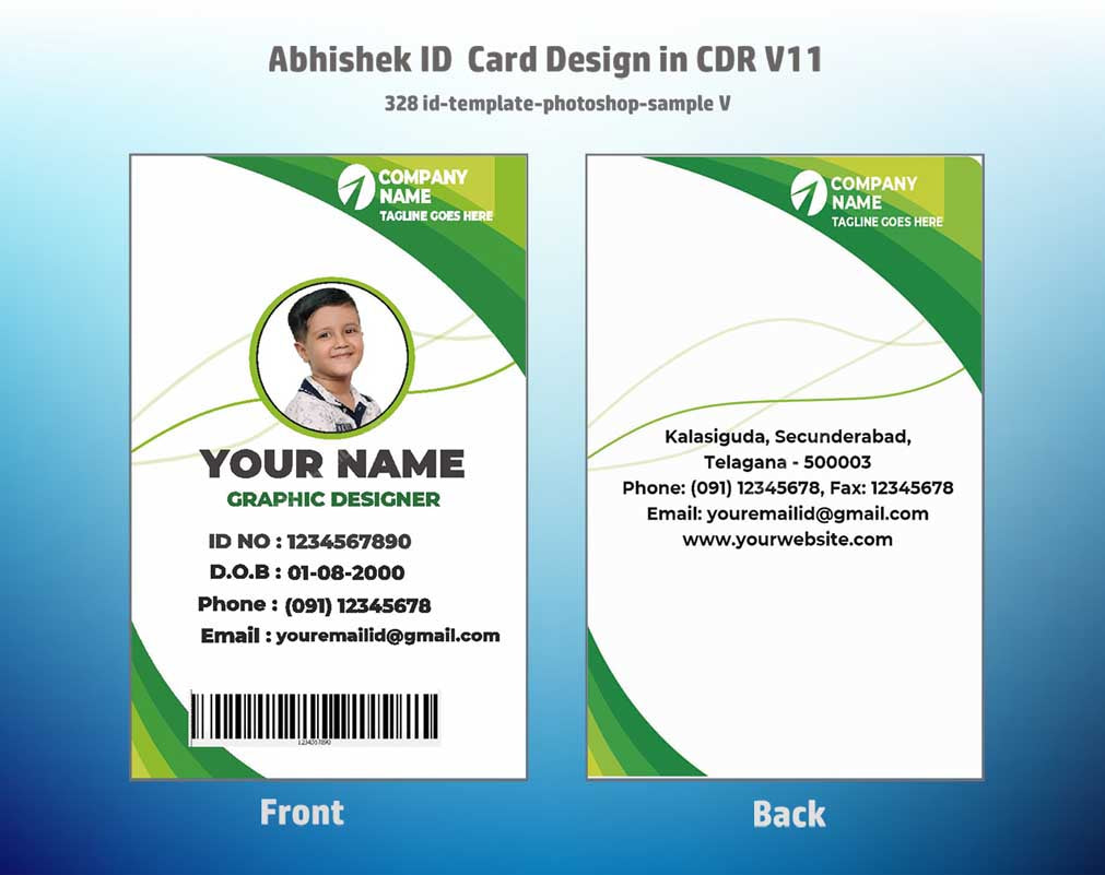 CorelDraw ID Card Templates for standard office use and generic personnel identity documentation.