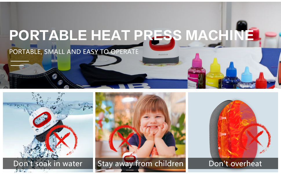 Mini Heat Press Machine localized heat application module for textile repair and alterations