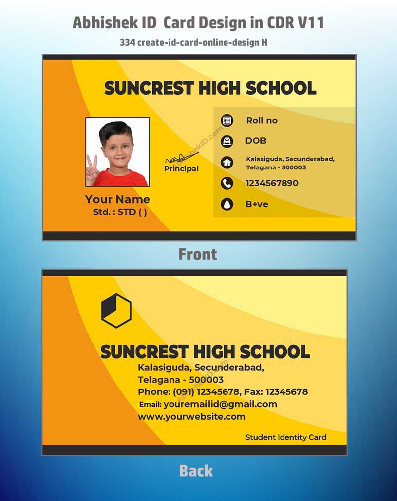 CorelDraw ID Card Templates for commercial PVC printing and ready-to-print organizational ID processing.