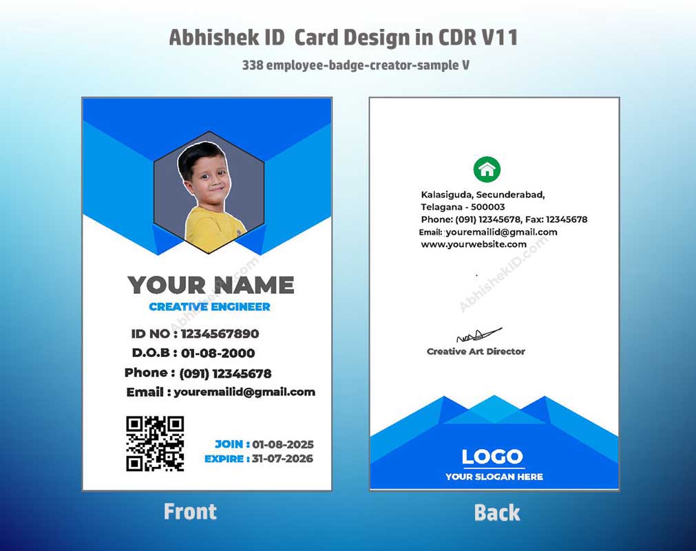 CorelDraw ID Card Templates for industrial staff badges and employee ID graphic processing.