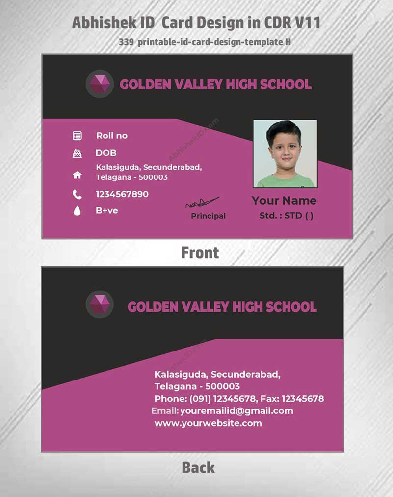 CorelDraw ID Card Templates for standard corporate office use and printable identity formats.