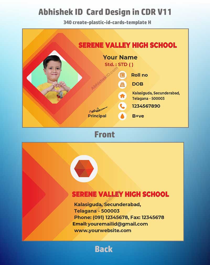 CorelDraw ID Card Templates for commercial ID card printing and plastic identification mapping.