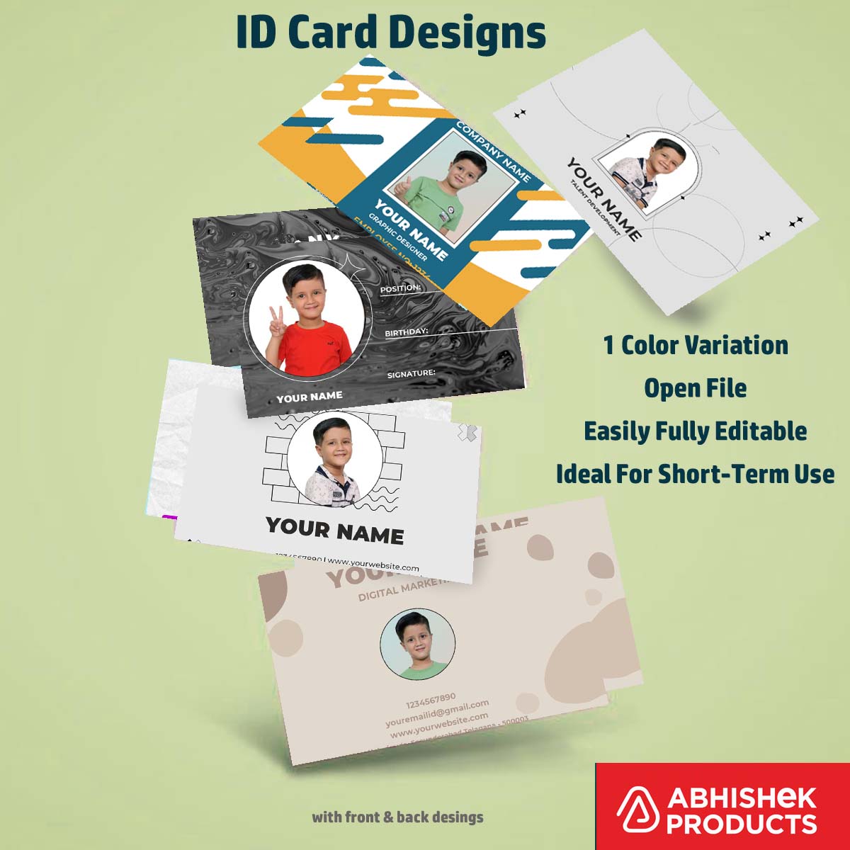 Digital preview of CorelDraw 11 ID Card Templates for employee badges in commercial ID printing.