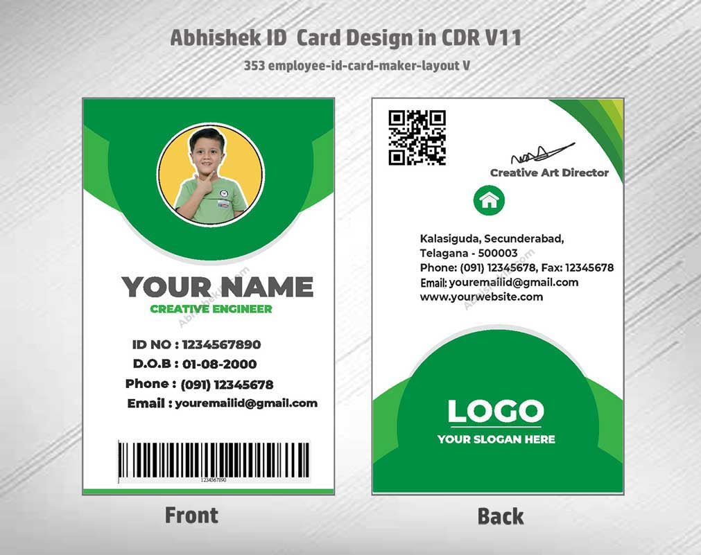 CorelDraw ID Card Templates for business office use and worker ID framework operations.