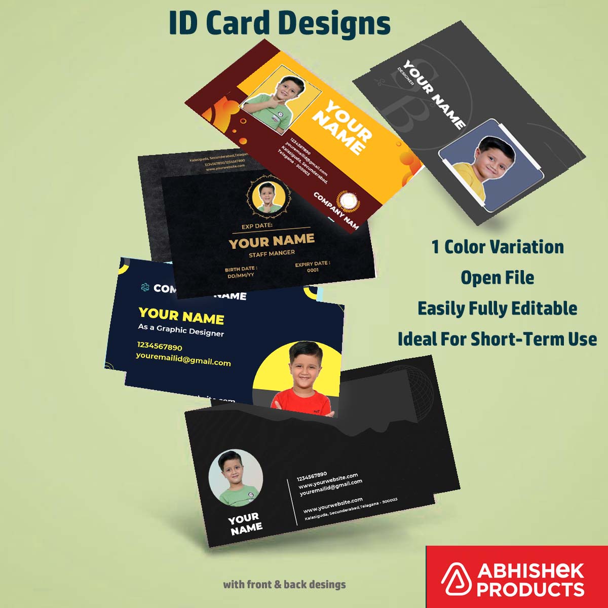 CorelDraw 11 Company ID Card Templates for commercial PVC identification printing and production.