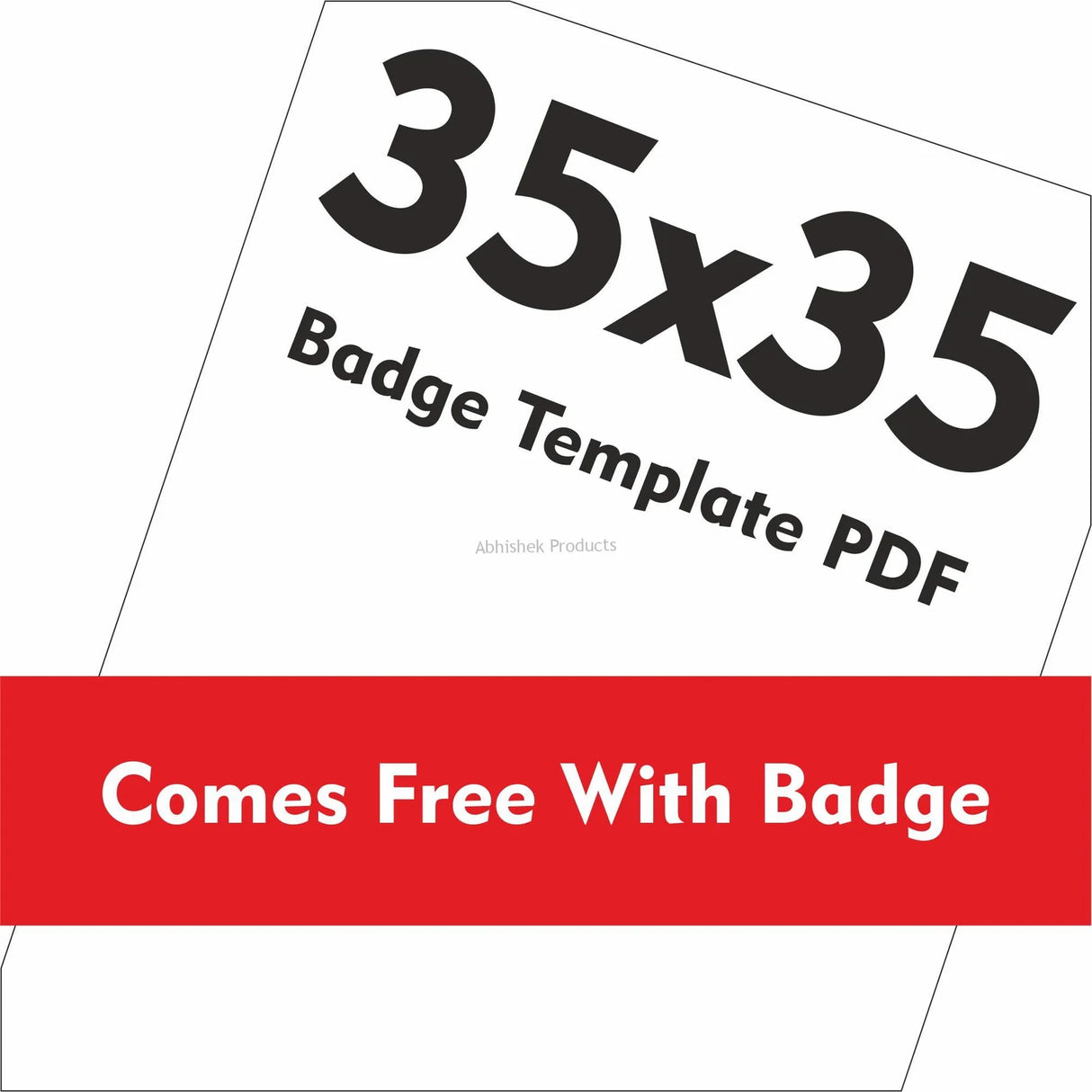 35x35 mm Badge Template PDF file for custom button making and commercial event ID card printing.