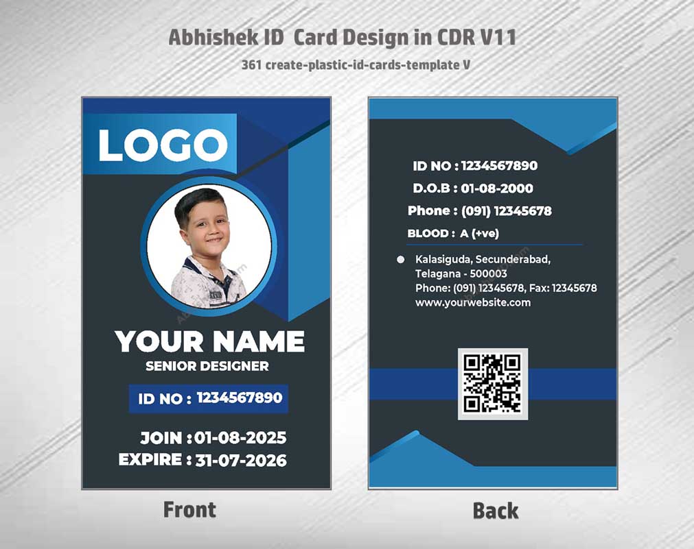 CorelDraw ID Card Templates for internal corporate networks and PVC fabrication vector building.