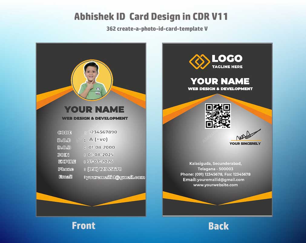 CorelDraw ID Card Templates for general office use and photograph badge template standardization.