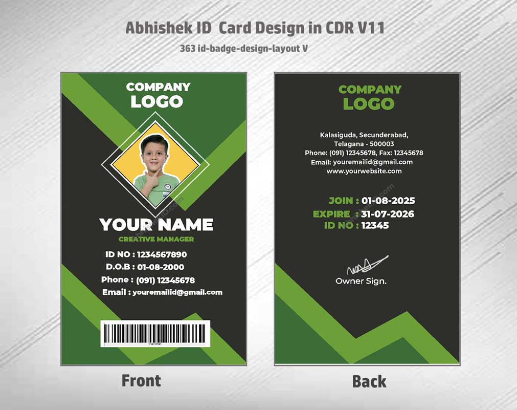 CorelDraw ID Card Templates for commercial ID printing and credential layout grid configuration.