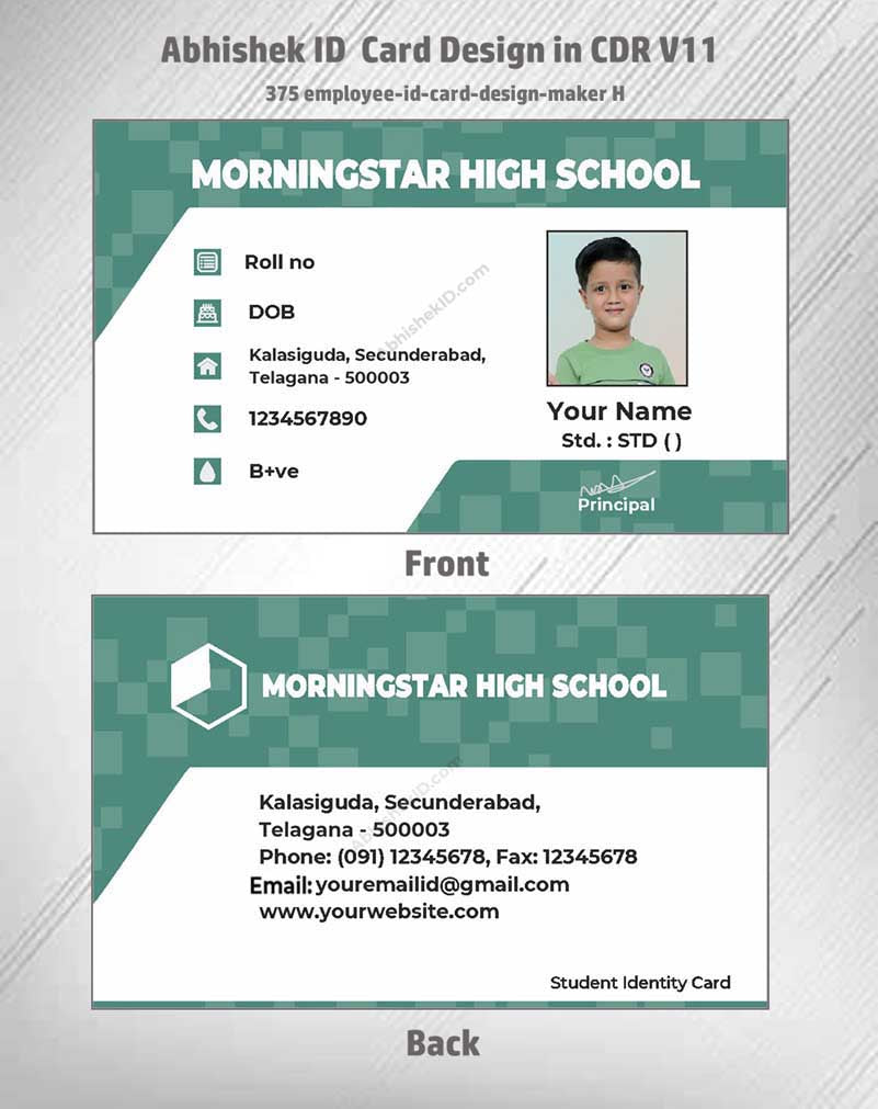 CorelDraw ID Card Templates for commercial PVC fabrication and personnel ID structure optimization.