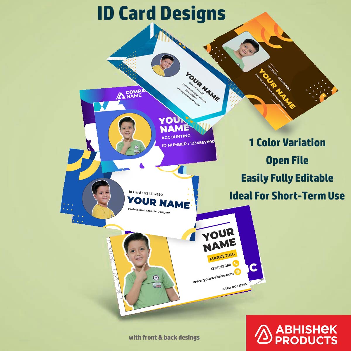 Close-up design sample of CorelDraw 11 ID Card Templates for business badge manufacturing tasks.