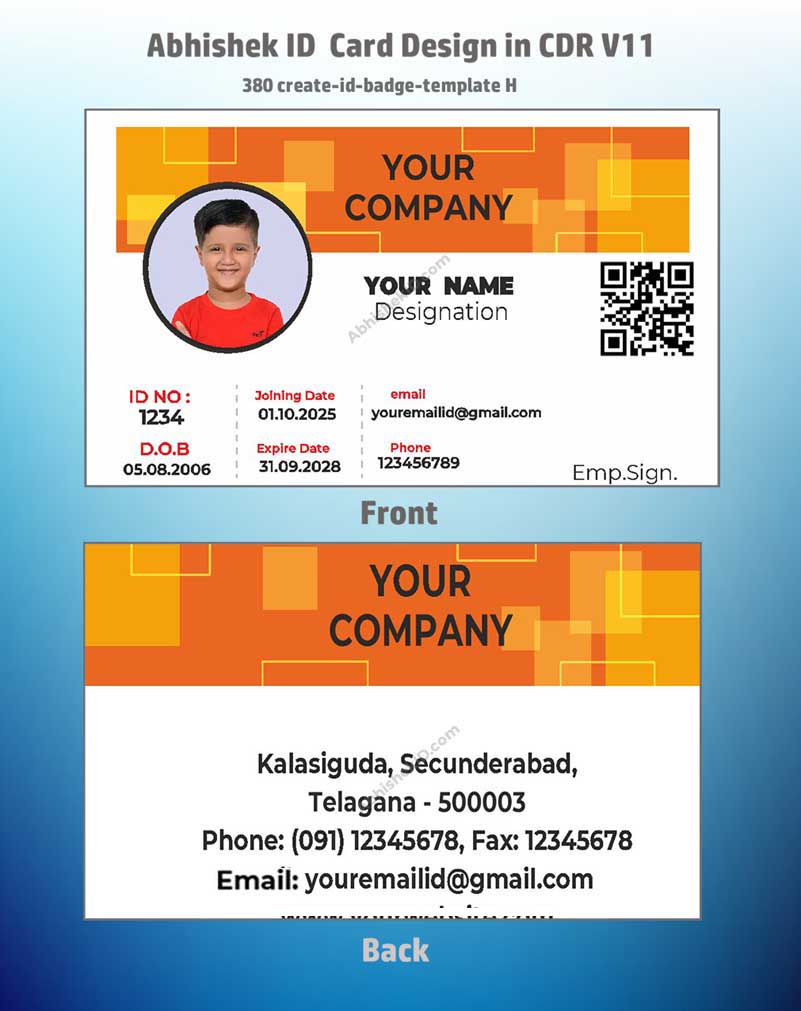 CorelDraw ID Card Templates for industrial grading ID and credential builder specification documentation.