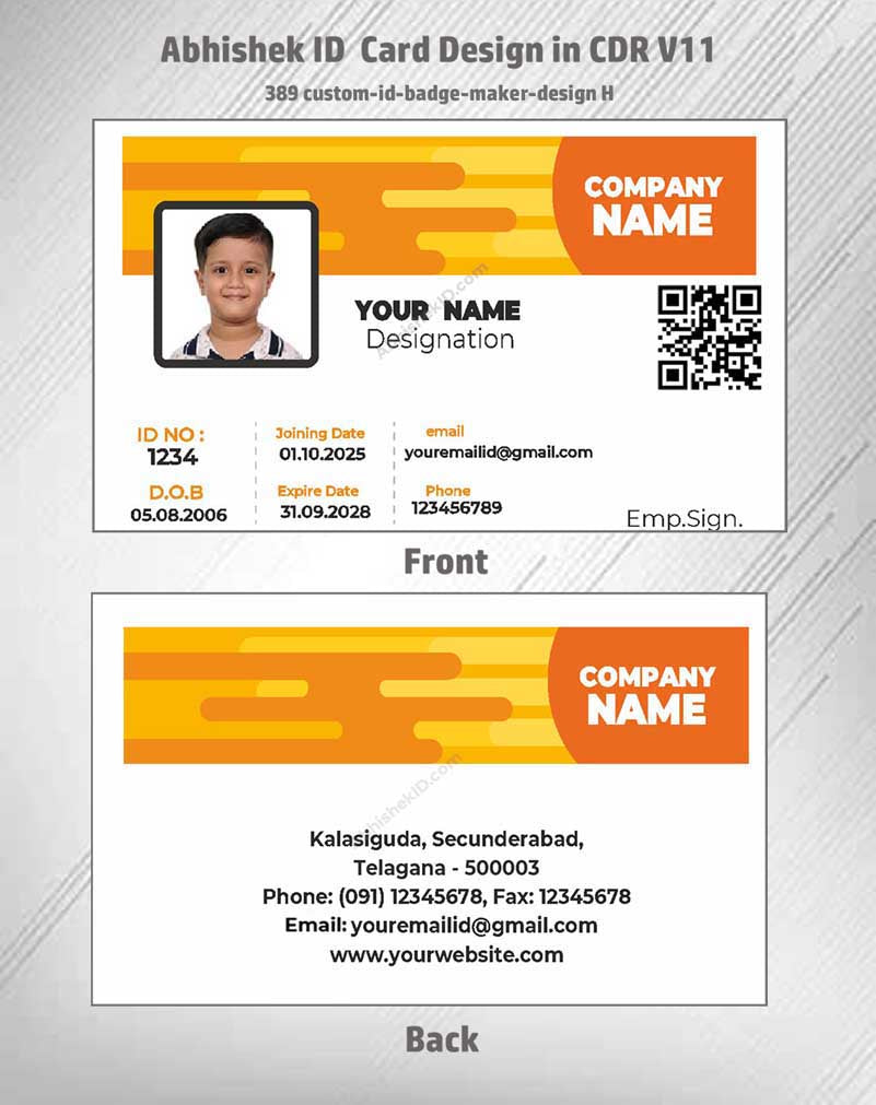 CorelDraw ID Card Templates for standard office use and tailored badge file integration.