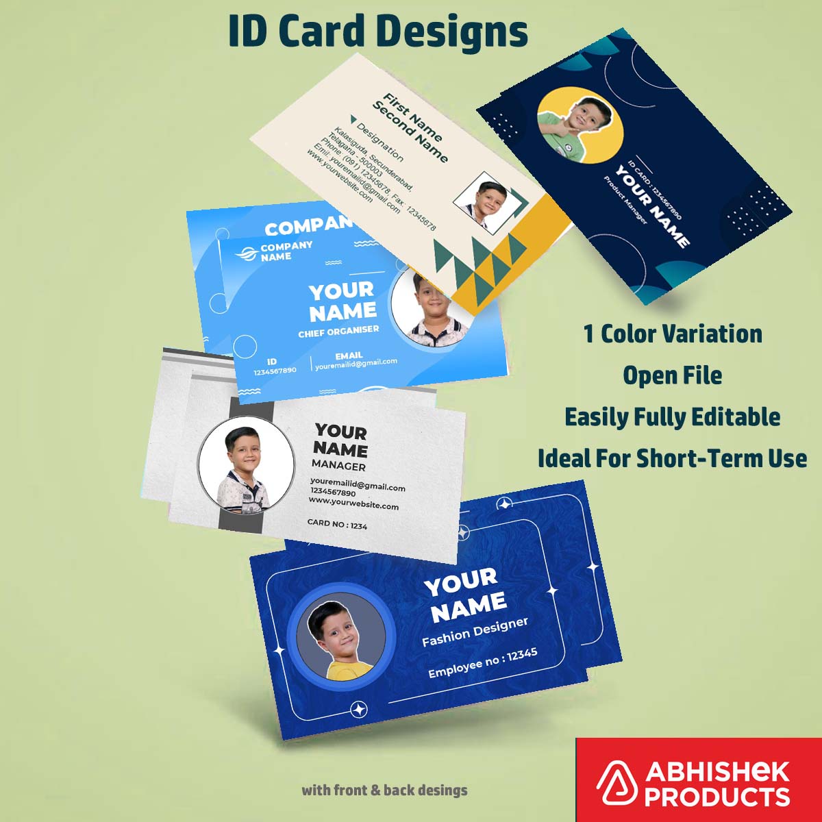 Digital preview of CorelDraw 11 ID Card Templates for employee badges in commercial ID printing.