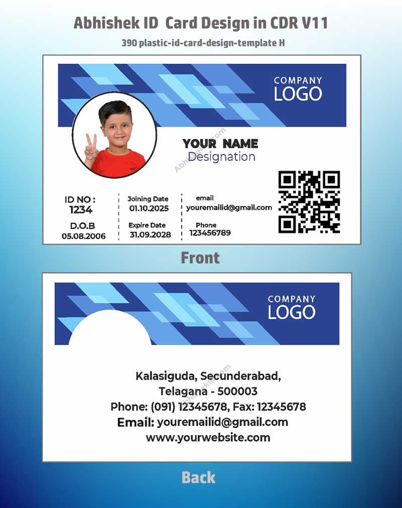 CorelDraw ID Card Templates for commercial staff distribution and plastic identifier file management.