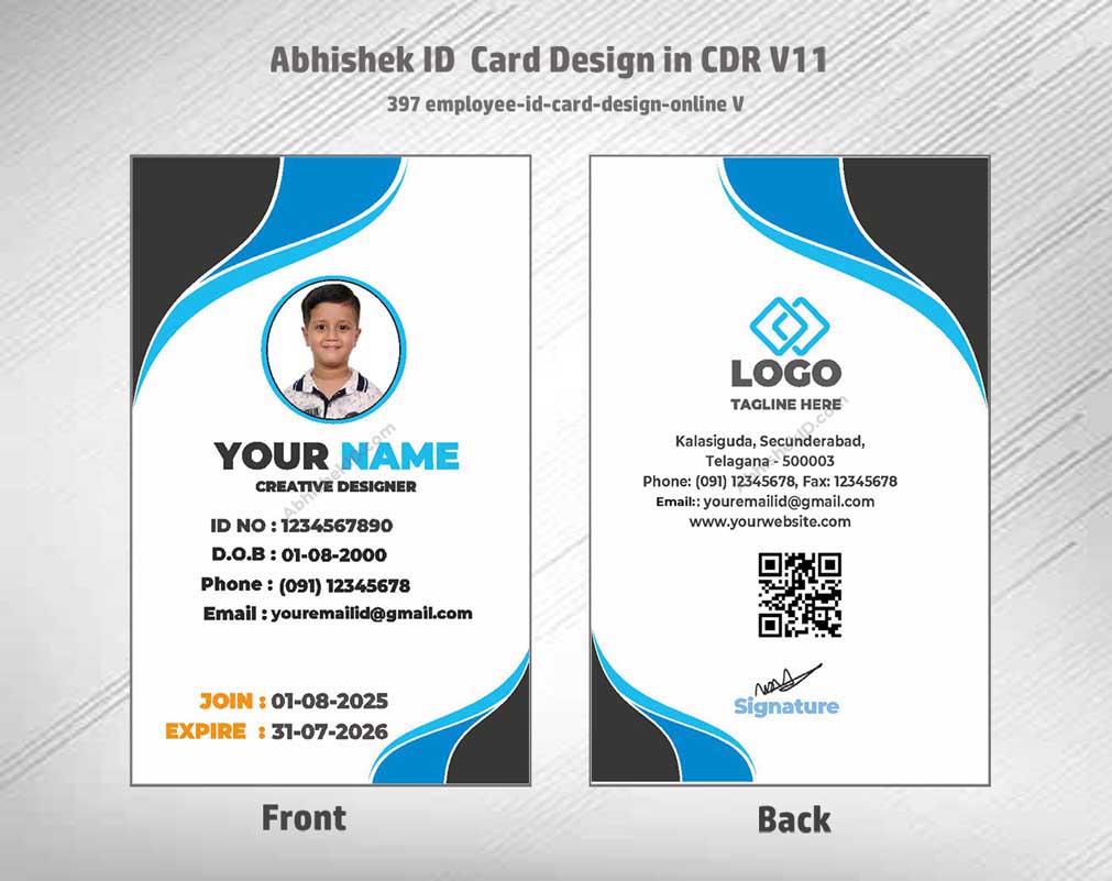 CorelDraw ID Card Templates for internal corporate networks and personnel identity vector distribution.