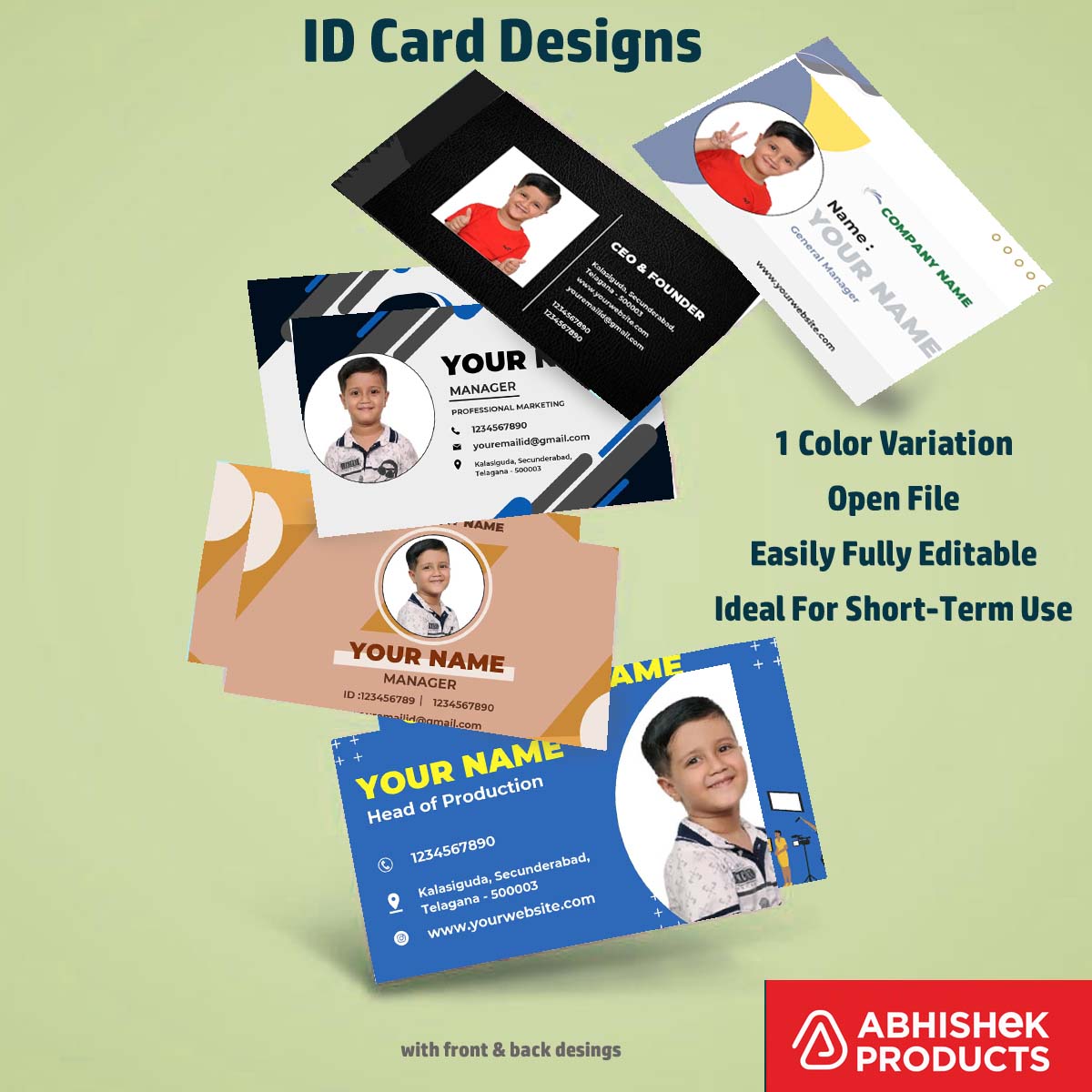 CorelDraw 11 Company ID Card Templates for digital staff photo ID badge generation.