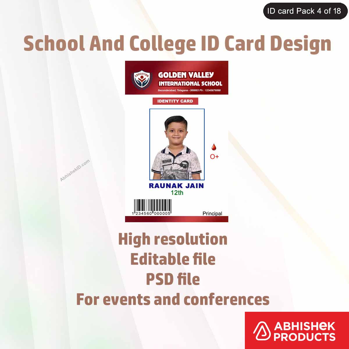 50 School & College ID Card PSD Templates | Editable - View 43 - abhishekid.com