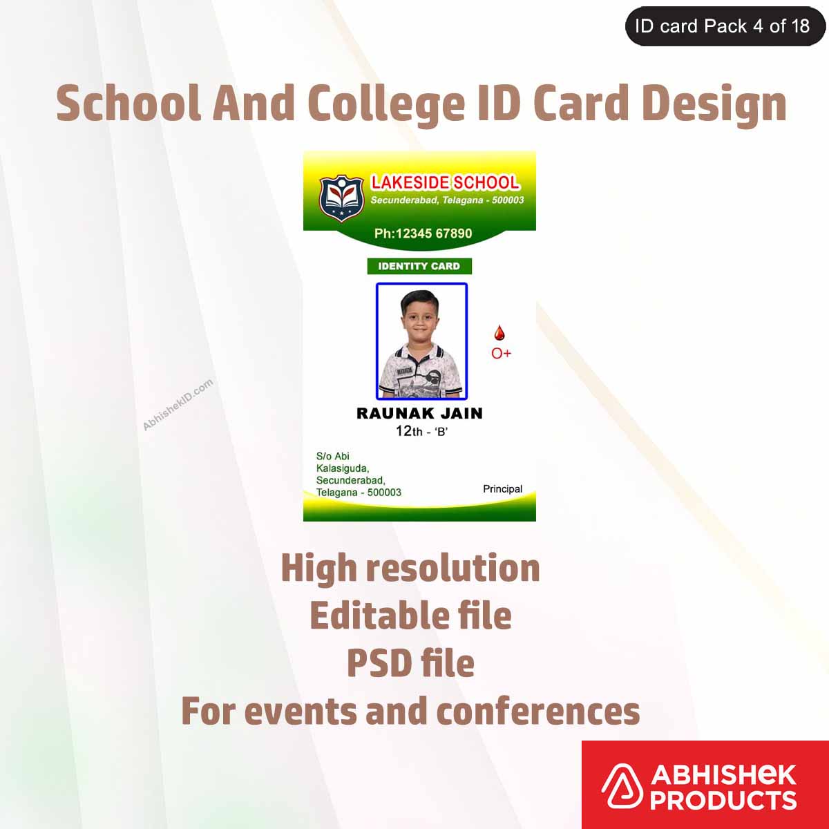 50 School & College ID Card PSD Templates | Editable - View 42 - abhishekid.com