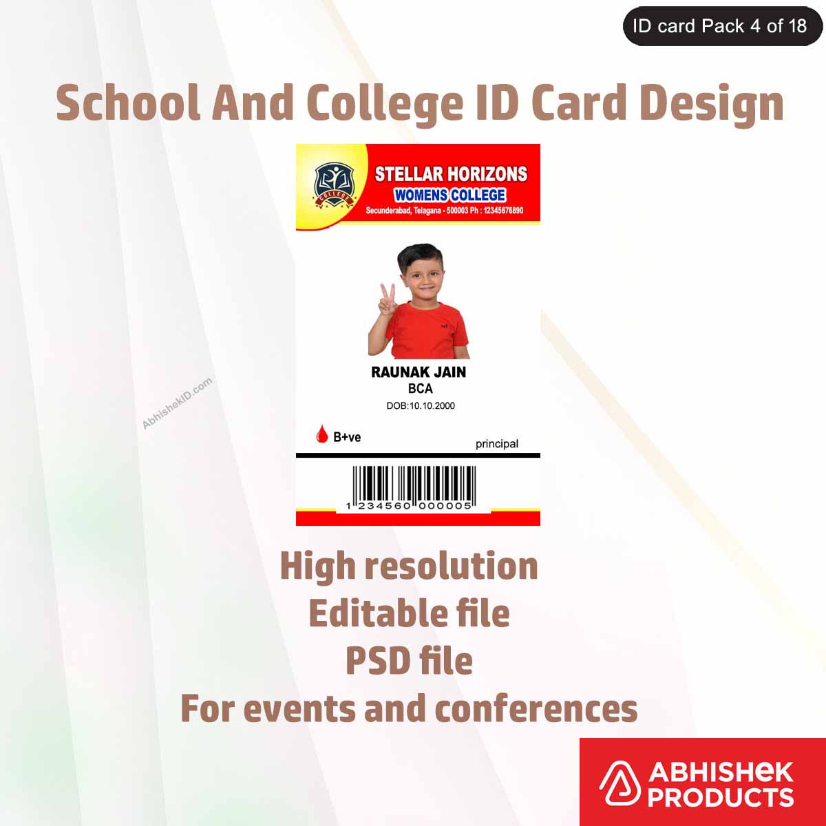 50 School & College ID Card PSD Templates | Editable - View 41 - abhishekid.com