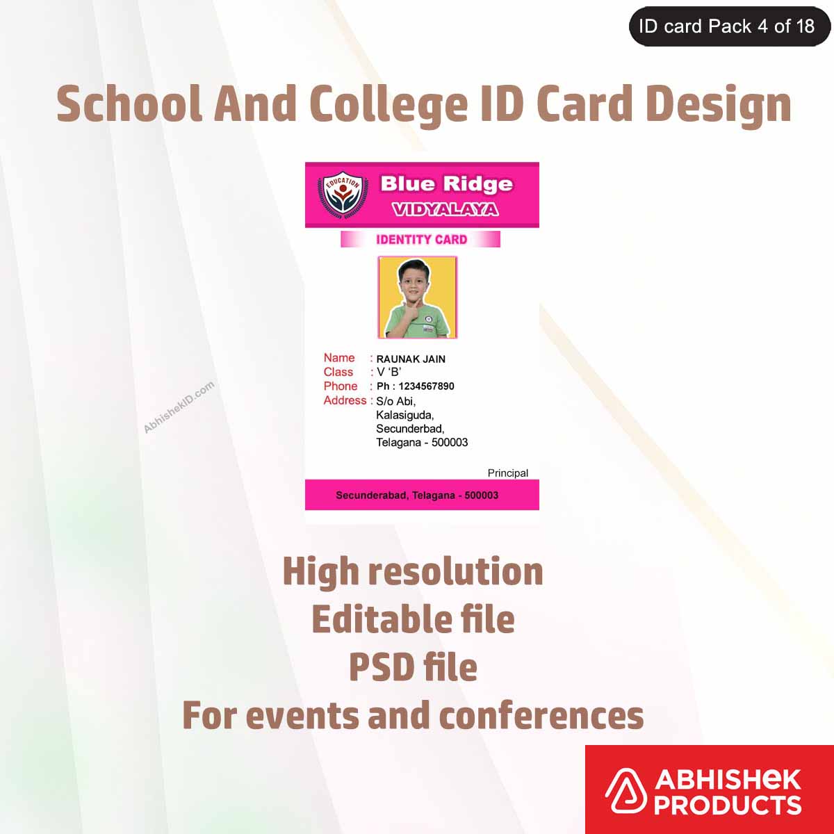 50 School & College ID Card PSD Templates | Editable - View 36 - abhishekid.com